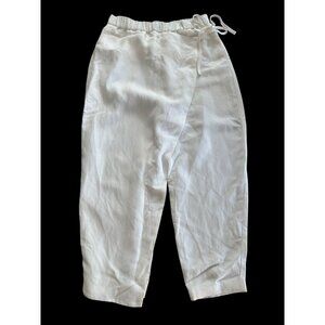 Fabiana Filippi Women's Small White Linen Wrap Pant Coastal Nautical LUX